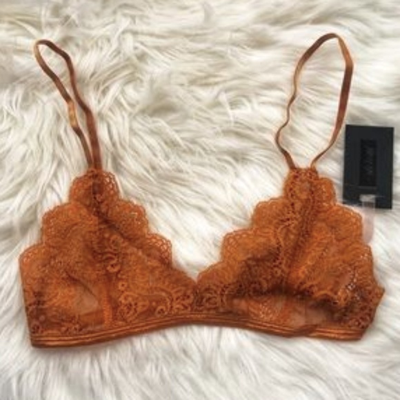 Nasty Gal Other - NWT Nasty Gal Lace Bralette Lilah Marigold XS S M